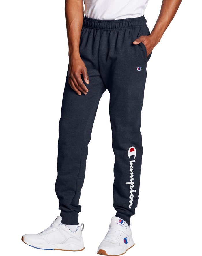 Champion Powerblend Fleece Script Logo Erkek Joggers Lacivert ( TXPYJU970 )